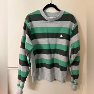 champion green striped sweatshirt